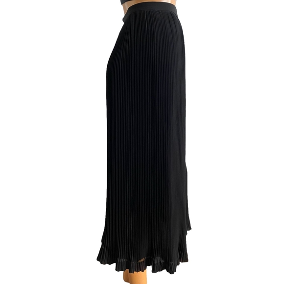 Talbots Black Pleated Maxi Skirt Size 12 - Picture 3 of 10